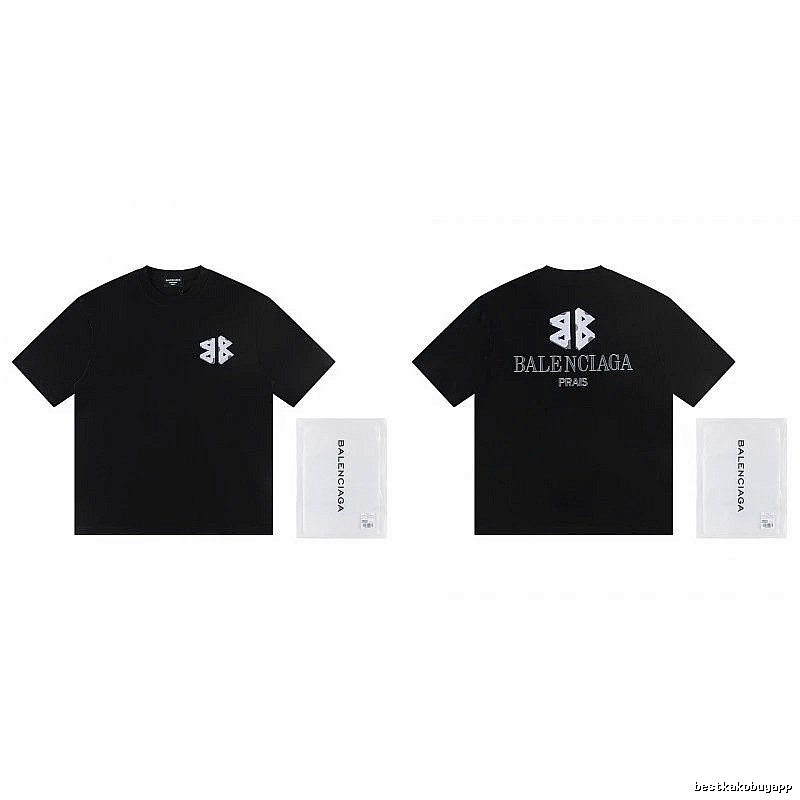 Balenciaga Double B Street Style Black Short-sleeve T-shirt