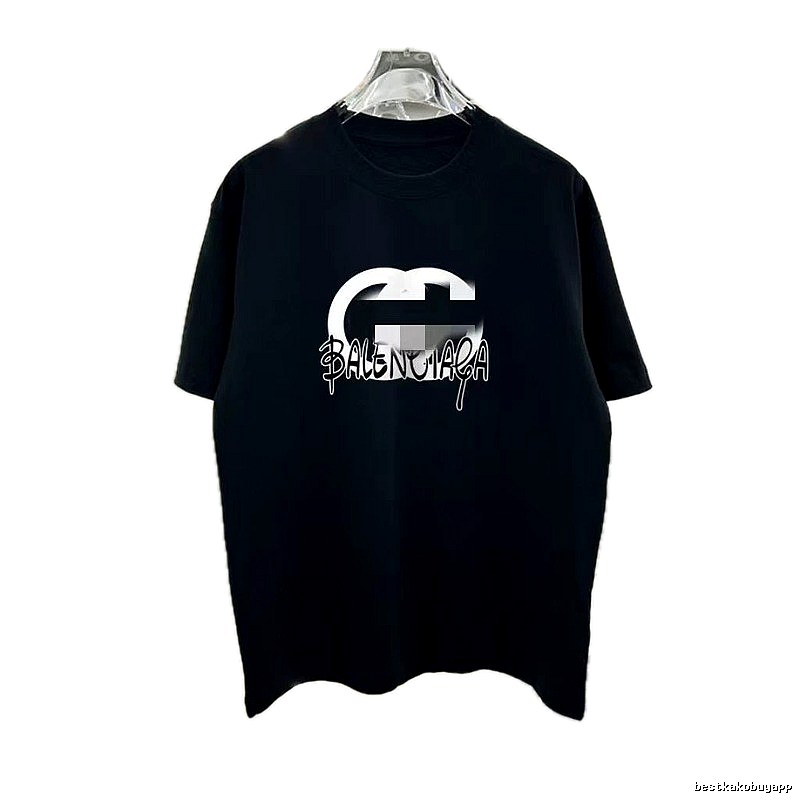 Balenciaga Graffiti Street Style Black Short-sleeve T-shirt