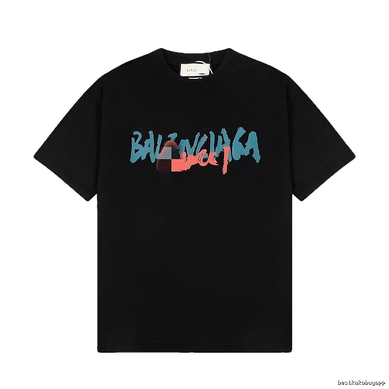 Balenciaga Graffiti Street Style Black T-Shirt