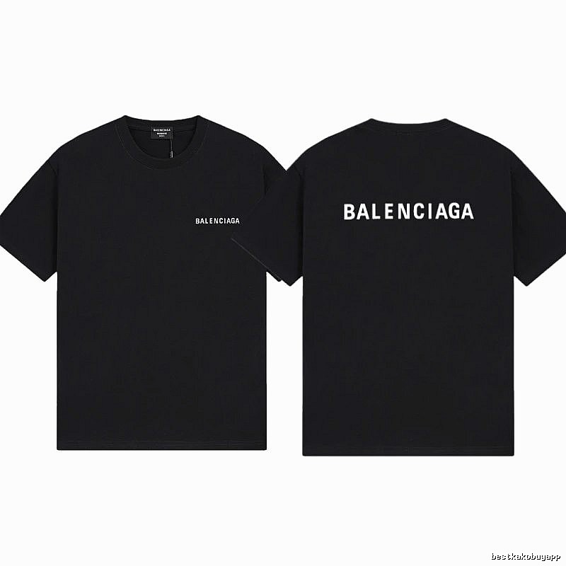Balenciaga Letter Print Minimalist Style Black T-shirt