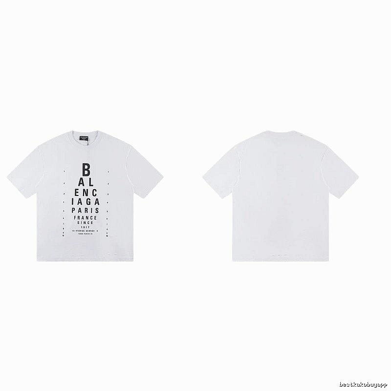 Balenciaga Letter Print Street Style White T-Shirt