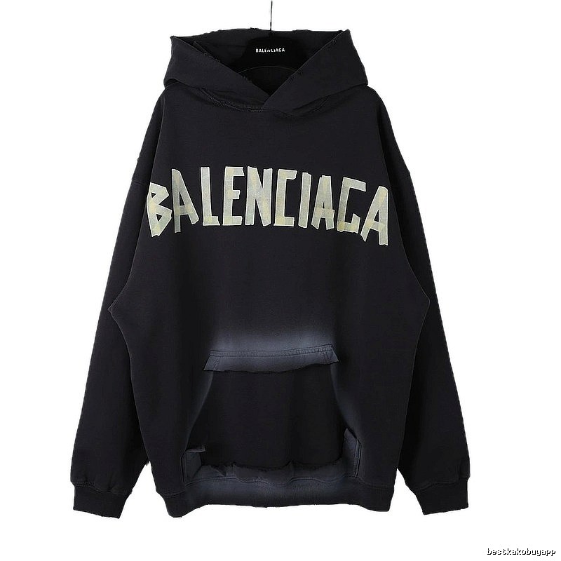 Balenciaga letter-style black sweatshirt