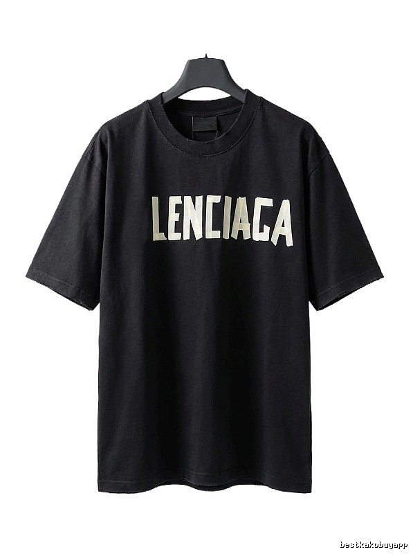 Balenciaga letter-style black T-shirt