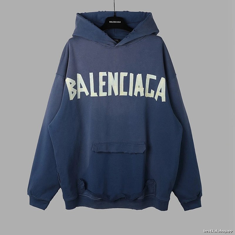 Balenciaga letter-style blue sweatshirt