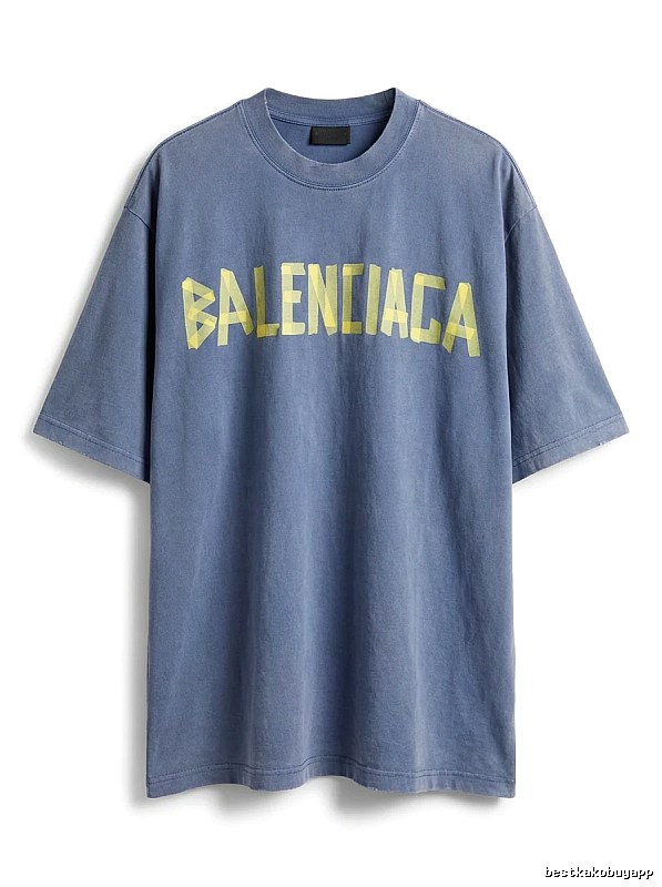 Balenciaga letter-style blue T-shirt