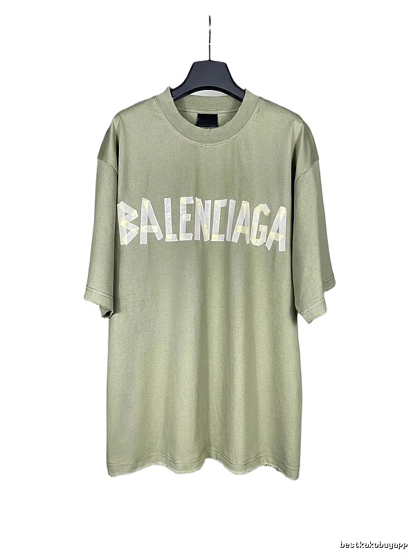 Balenciaga letter-style olive green T-shirt