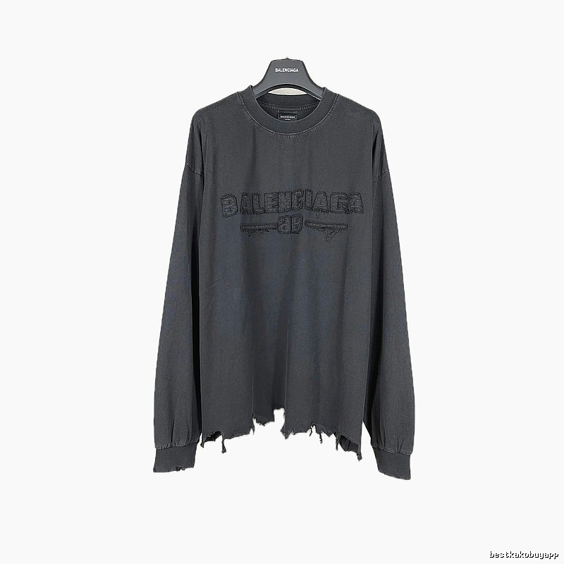 Balenciaga retro ripped black T-shirt