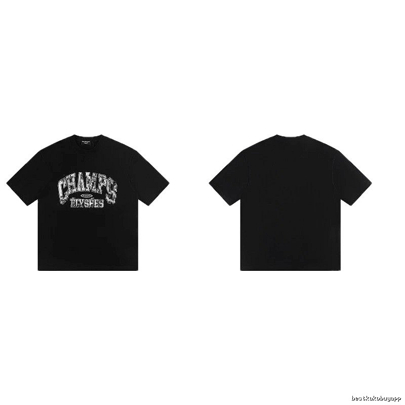 Balenciaga Vintage-style Printed Black T-Shirt