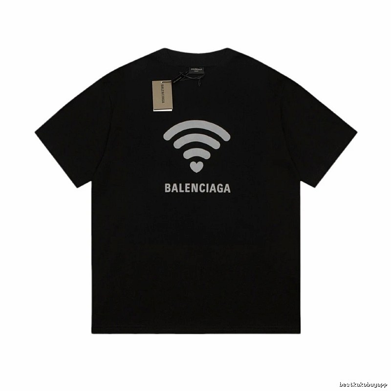 Balenciaga WiFi Printed Trendy Black T-shirt