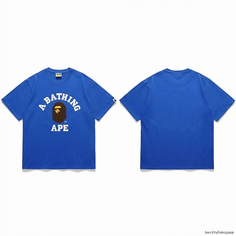 Bape Ape Head Simple Style Blue T-shirt