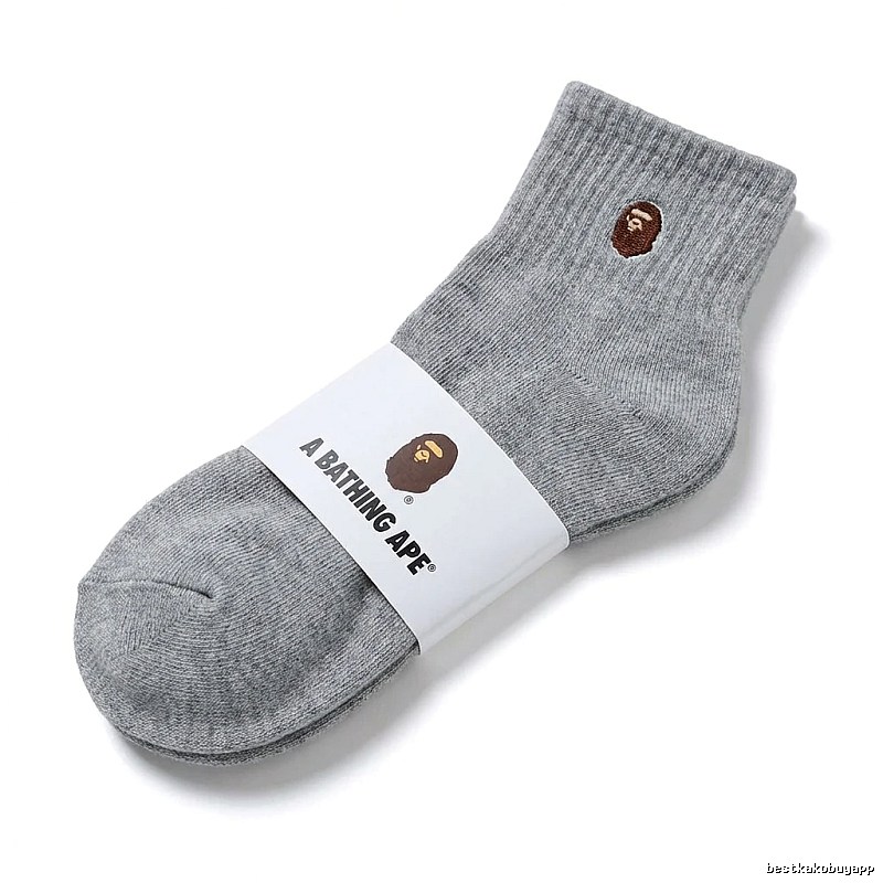 Bape Ape Head Trendy Brand Gray Socks
