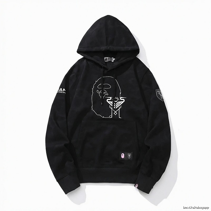Bape Ape Man series trendy black hoodie