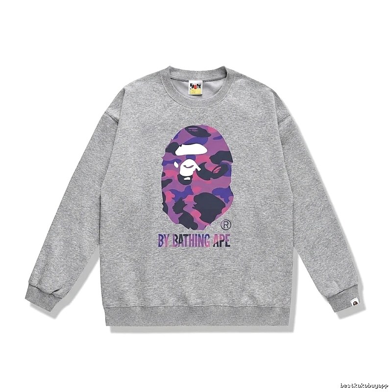 Bape camouflage-style grey sweatshirt