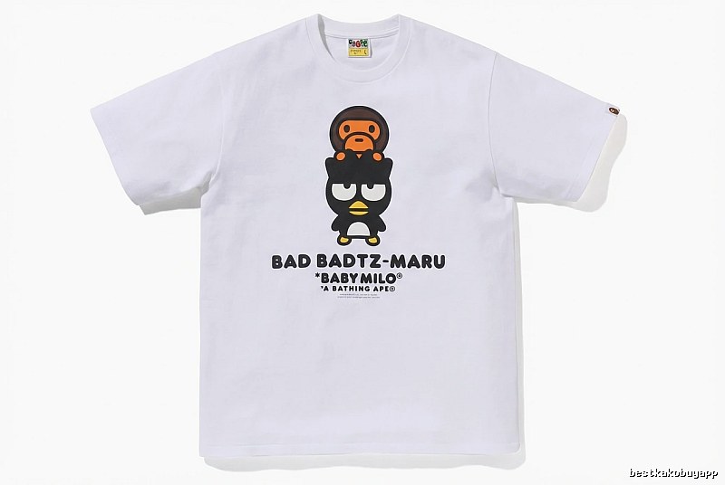 Bape cartoon - printed white T - shirt