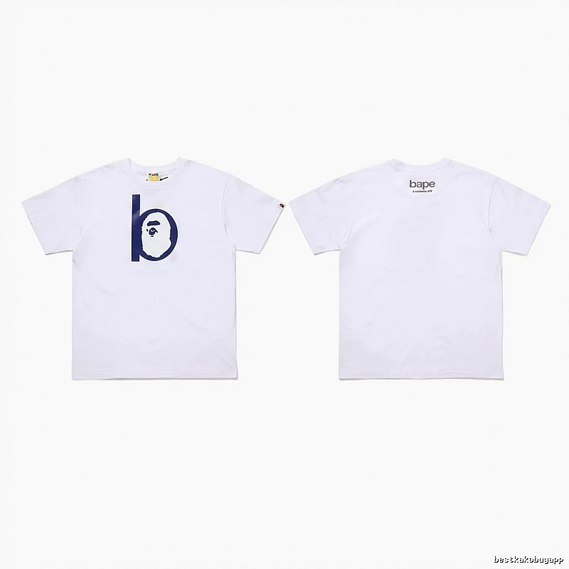 Bape letter trendy white T-shirt
