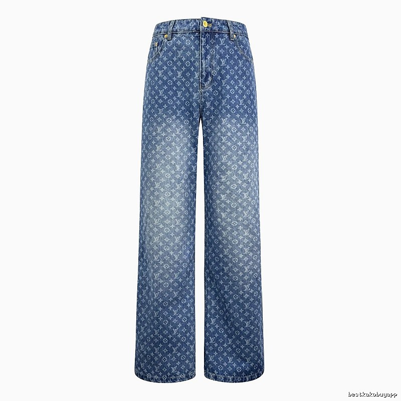 Blue Monogram Knit Pants by CELINE