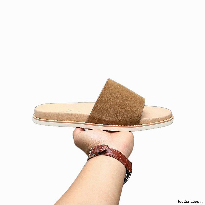 Brunello Cucinelli Casual Brown One-strap Slide Sandals