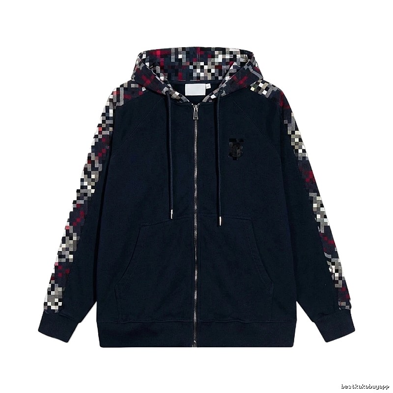 Burberry checkered fashion black coat