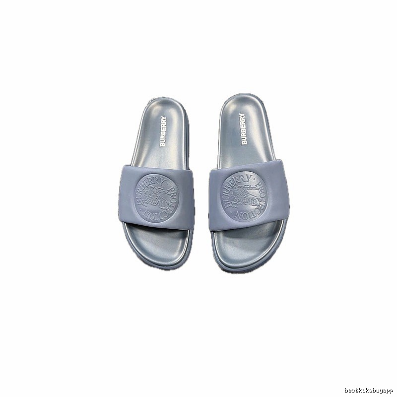 Burberry Embossed Knight Pattern Minimalist Dusty Blue Slides
