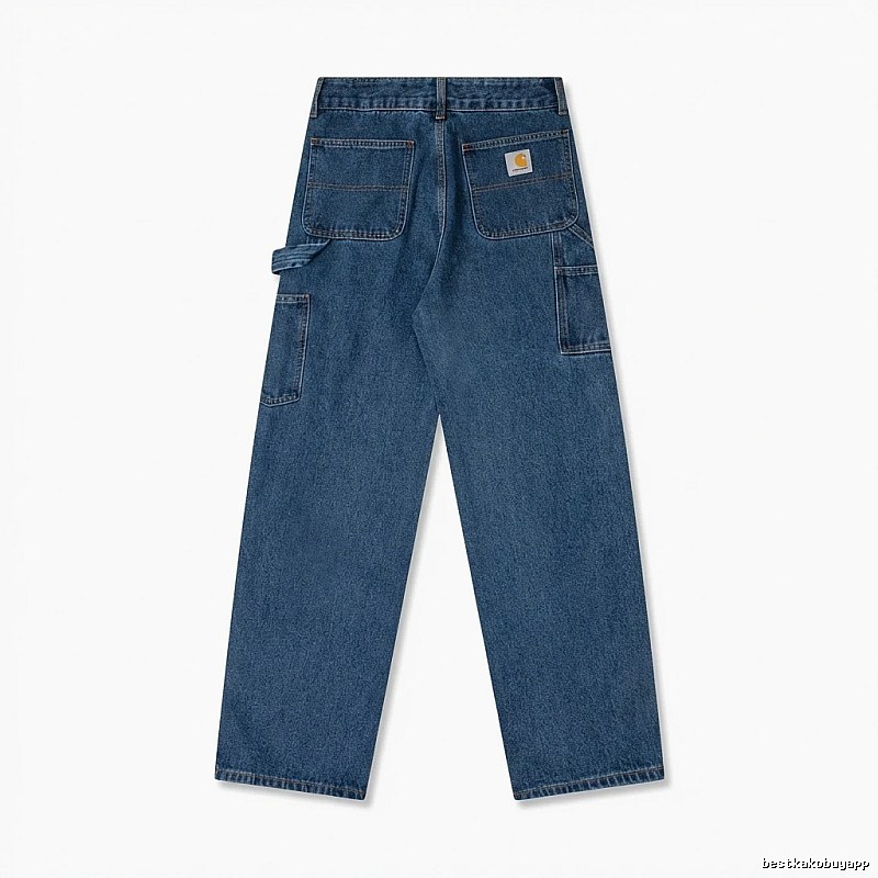 Carhartt workwear style dark blue jeans