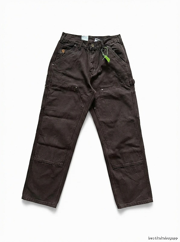 Carhartt workwear style dark brown long trousers