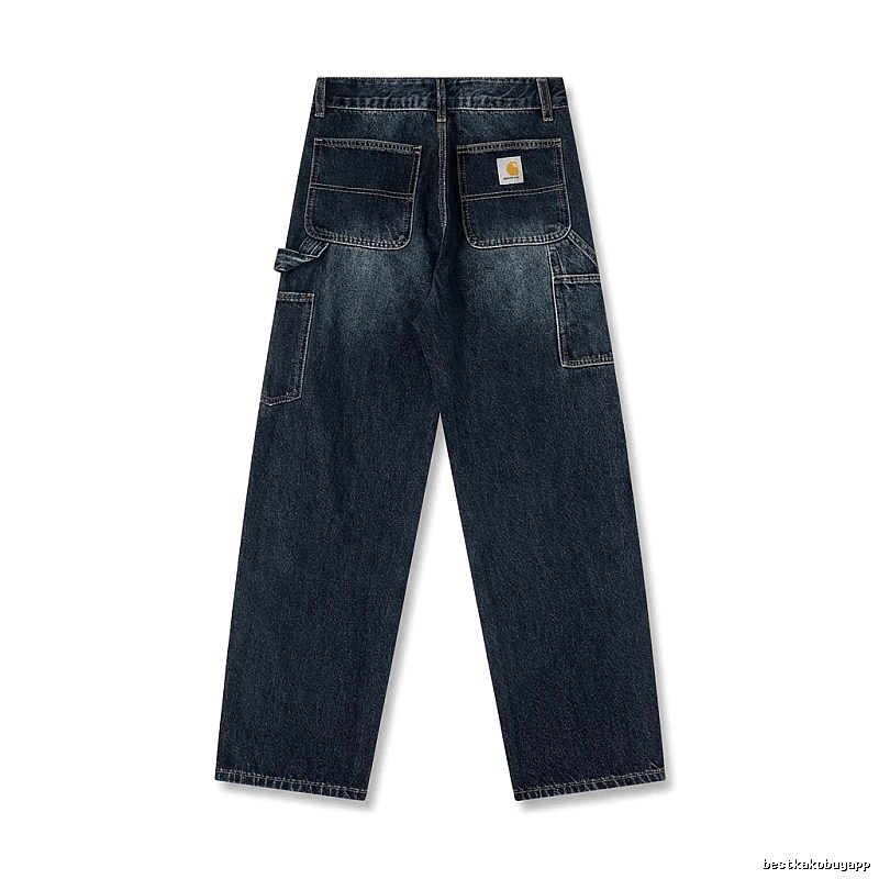 Carhartt workwear style dark denim jeans