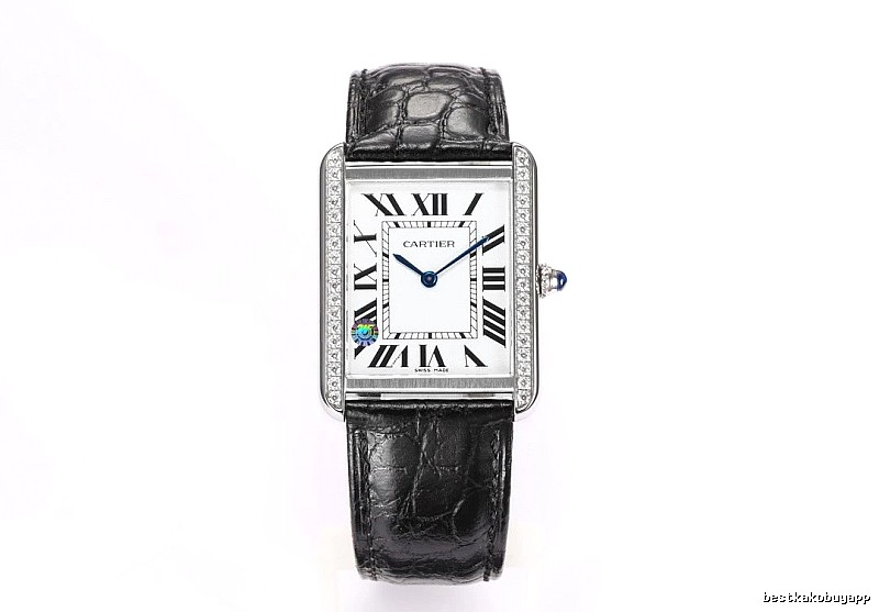 Cartier Tank-Style Dress Watch Travel Edit in Silver And Black