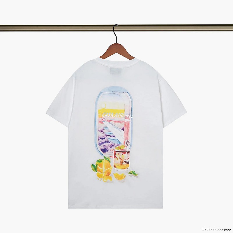 Casablanca Aviation Series Trendy Brand White T-shirt