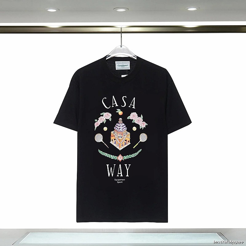 Casablanca Print Retro Style Black T-shirt