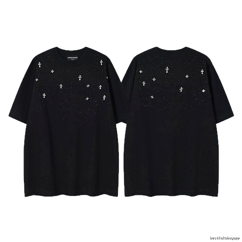 Chrome Hearts Cross Embroidered Street Style Black Short-sleeve T-shirt