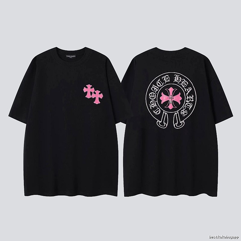 Chrome Hearts Cross Embroidered Street-style Black T-Shirt