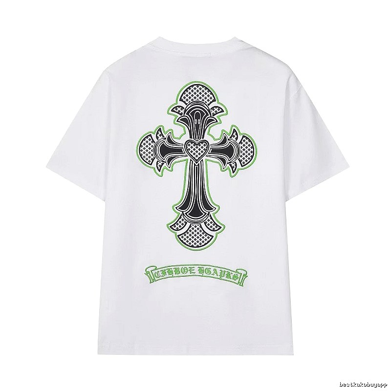 Chrome Hearts Cross Print Street Style White T-Shirt