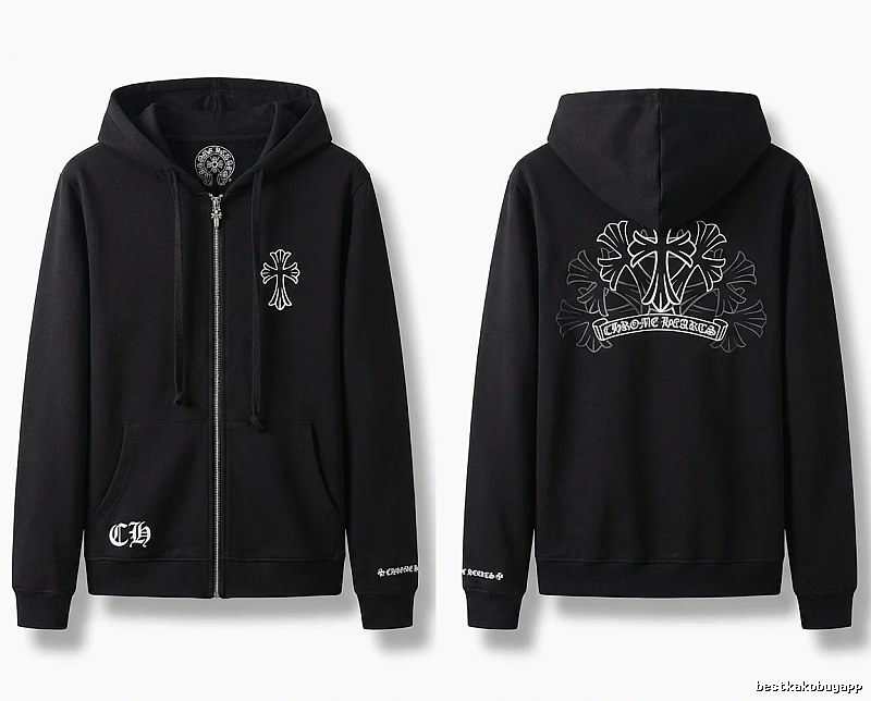 Chrome Hearts Cross Print Style Black Sweatshirt
