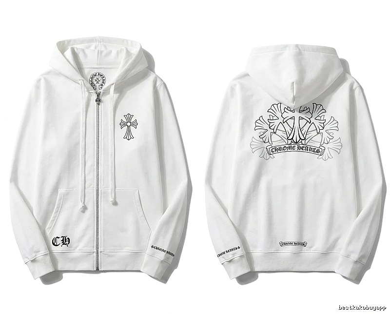 Chrome Hearts Cross Trendy and Cool Style White Sweatshirt