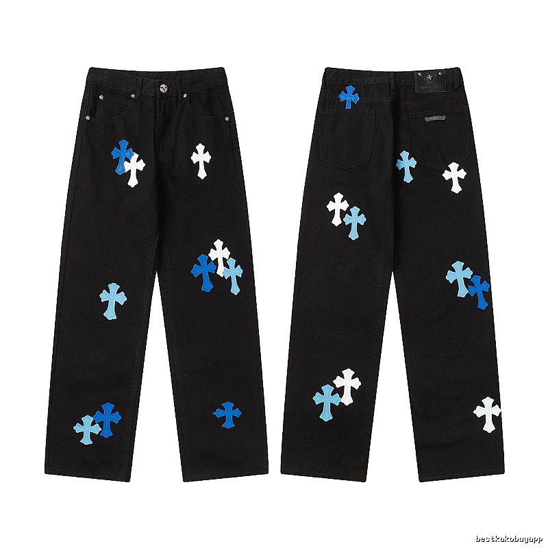 Chrome Hearts Logo Detail Graphic jeans Light Denim Jeans with Functional Detail