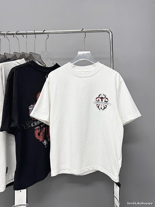 Chrome Hearts Patchwork Cross Street Style White T-Shirt
