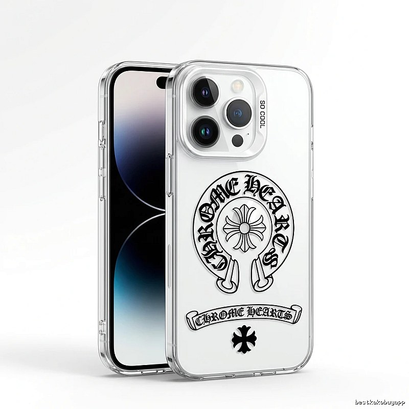 Chrome Hearts silver jewelry style transparent iPhone case