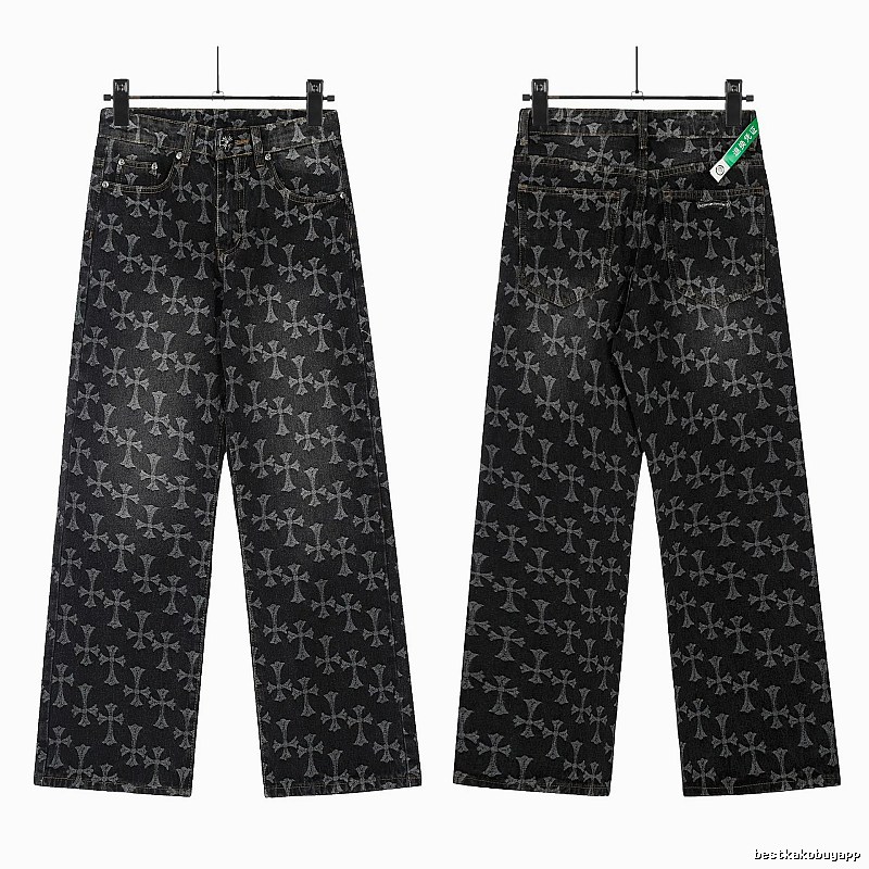 Chrome Hearts Statement Graphic jeans Light Denim Jeans for Easy Pairing