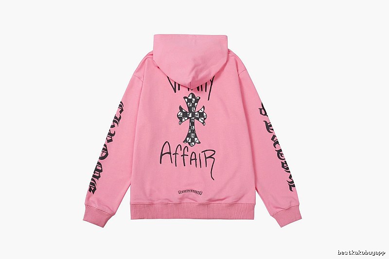 Chrome Hearts Streetwear Cross graphic hoodie Black Blue Cross with Practical Shape