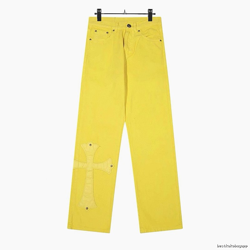 Chrome Hearts Streetwear Graphic jeans Light Denim Jeans with Logo Accent