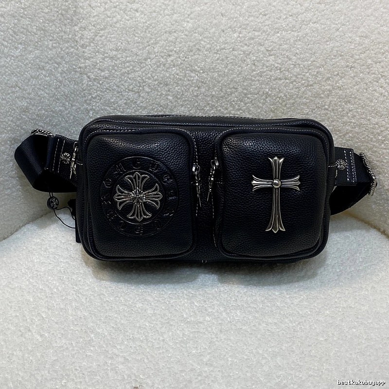 Chrome Hearts Waist Bag with Black Double-pocket Bag for Daily Rotation