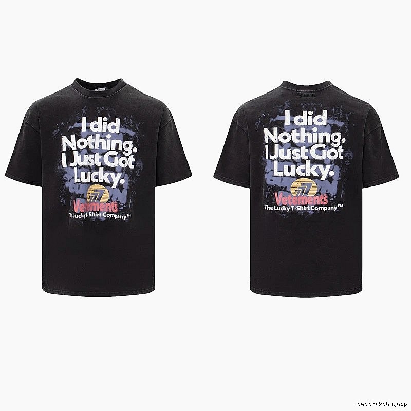 Classic Statement graphic T-shirt Black Colorful Lucky for Daily Styling