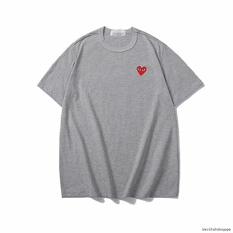 Comme des Garcons PLAY 2020-27 Gray Style 2027 Heart Logo T-Shirt Streetwear Look