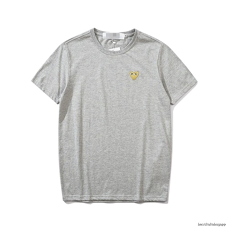 Comme des Garcons PLAY 2021-53 Gray Style 2153 Heart Logo T-Shirt Training Look