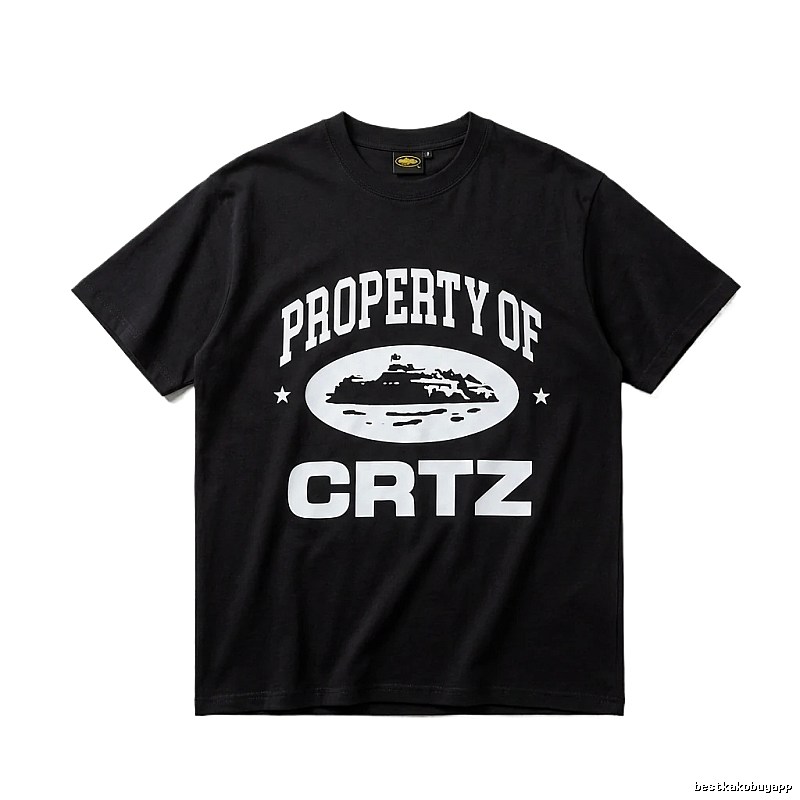 Corteiz black and white minimalist style T-shirt