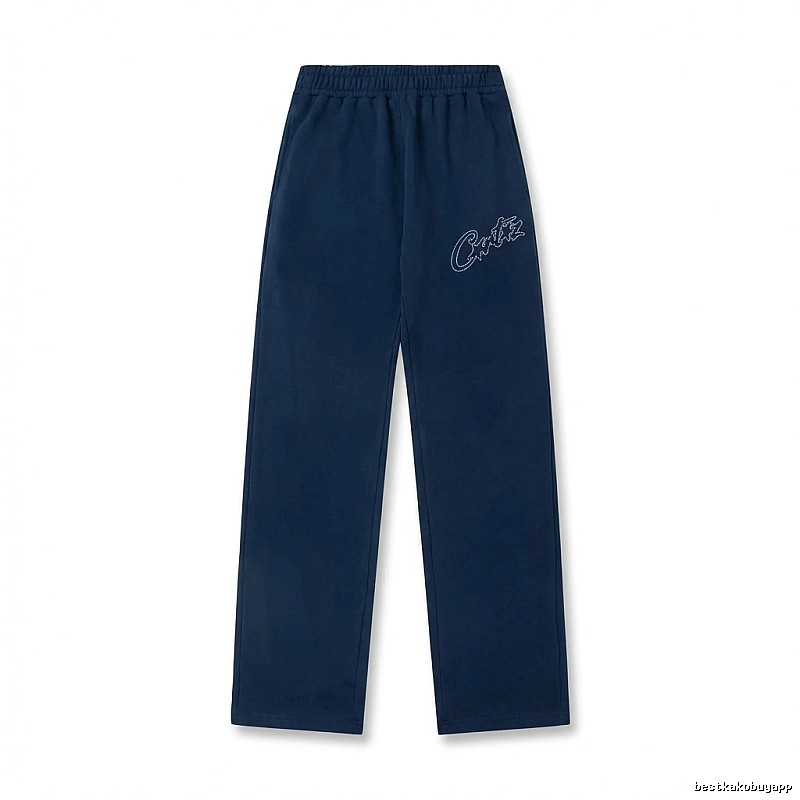 Corteiz simple style dark blue trousers
