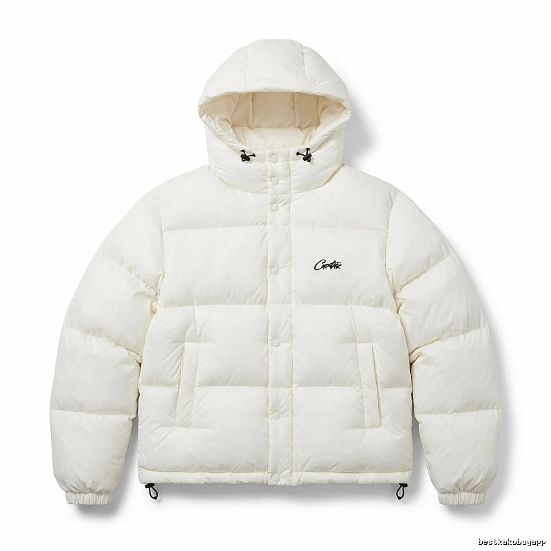 Corteiz trendy brand simple style white cotton-padded coat