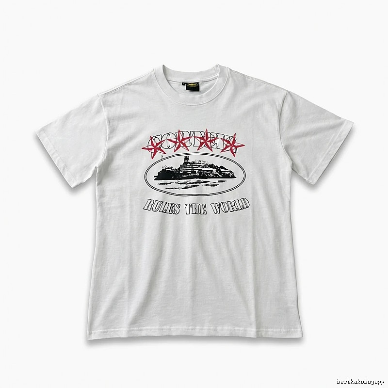 Corteiz trendy style white T-shirt