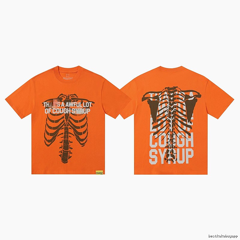 COUGH SYRUP Skull Street Style Orange T-shirt