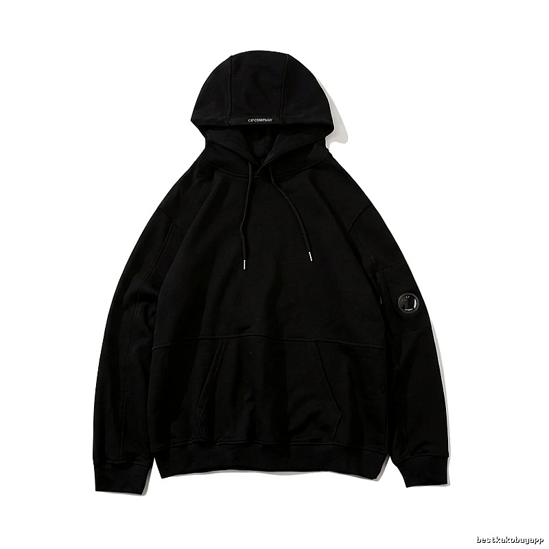 C.P. COMPANY minimalist style black hoodie